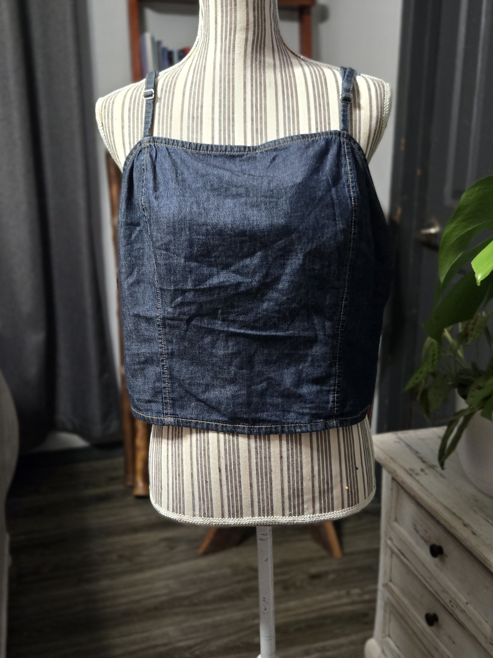 Women’s Dark Blue Denim Crop Top